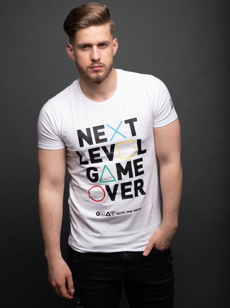 Next Level Game Over póló, fehér - HELL Energy Store